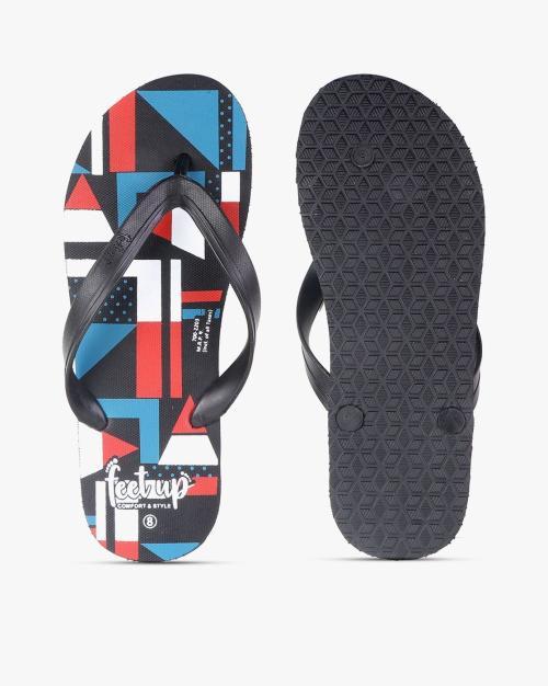 Printed Thong-Strap Flip-Flops