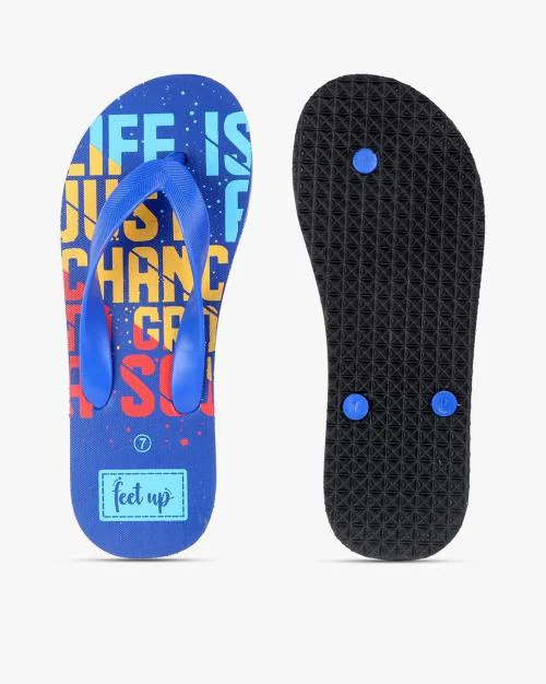 Printed Thong-Strap Flip-Flops