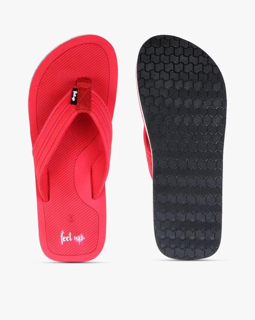 Thong-Strap Flip-Flops with Brand Print