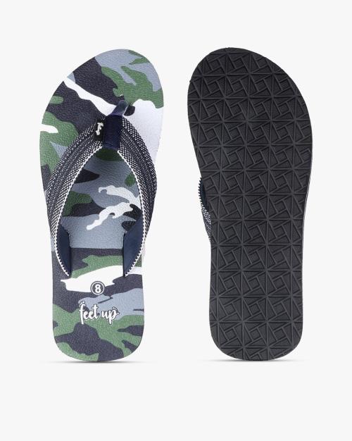 Camo Print Thong-Strap Flip-Flops