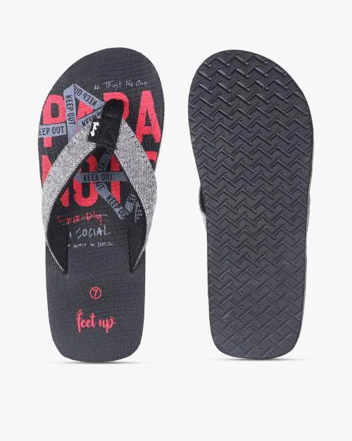 Printed Thong-Strap Flip-Flops