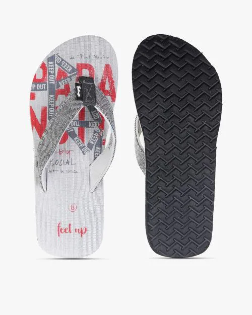 Printed Thong-Strap Flip-Flops