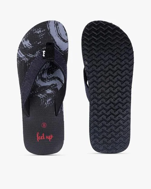 Printed Thong-Strap Flip-Flops