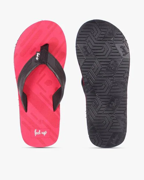 Striped Thong-Strap Flip-Flops