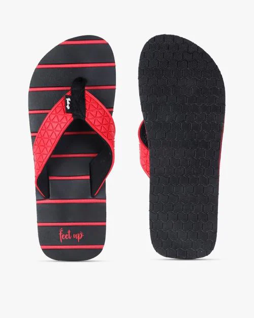 Striped Thong-Strap Flip-Flops