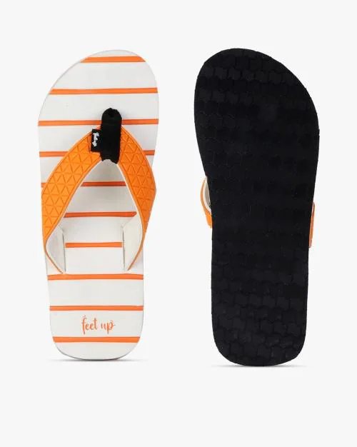 Striped Thong-Strap Flip-Flops