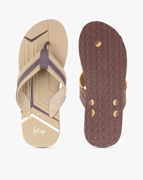 Striped Thong-Strap Flip-Flops