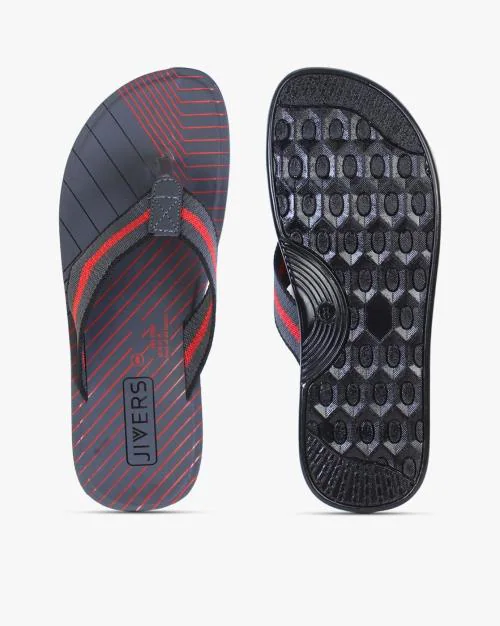Men Thong-Strap Flip-Flops with Printed Footbed