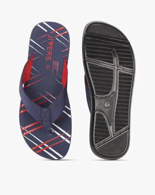 Thong-Strap Flip-Flops with Printed Footbed