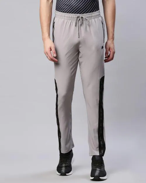 Men Colourblock Slim Fit Track Pants
