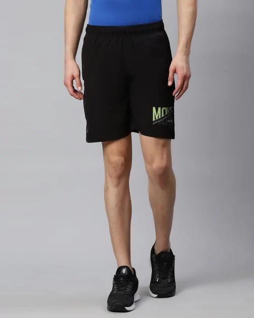 Typographic Print Slim Fit Shorts