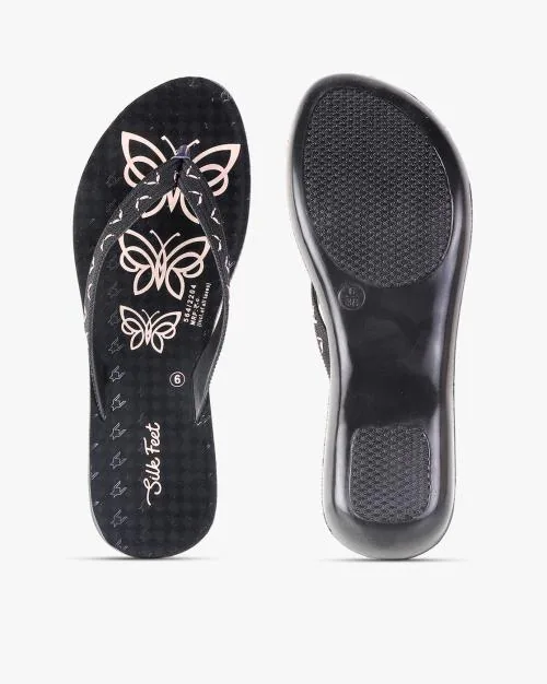 Women Printed Thong-Strap Sandals