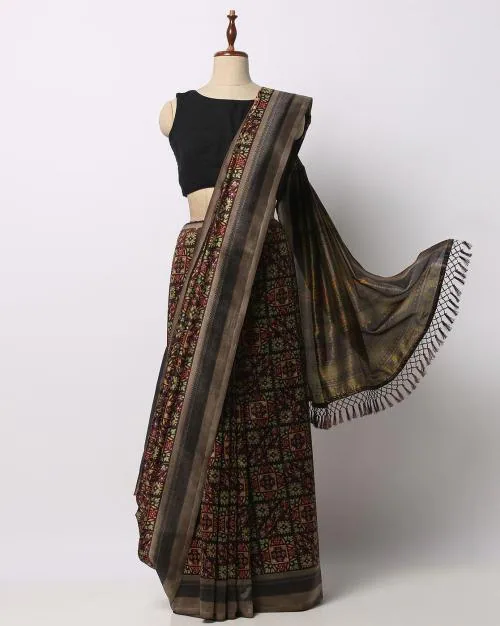 Floral Print Art Silk Saree