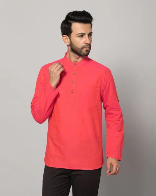 Short Kurta with Band Collar