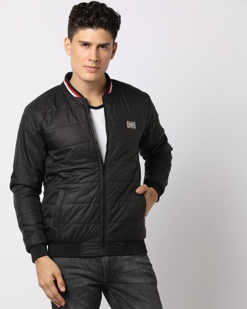 Zip-Front Padded Bomber Jacket