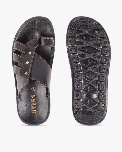 Toe-Ring Sandals with Metal Accent