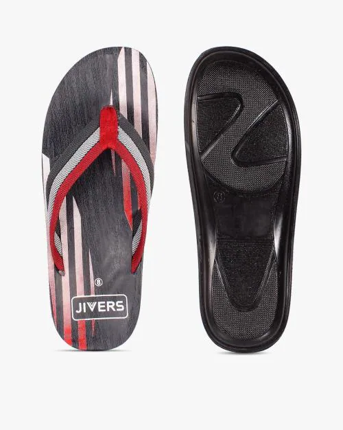 Thong-Strap Flip-Flops with Printed Footbed