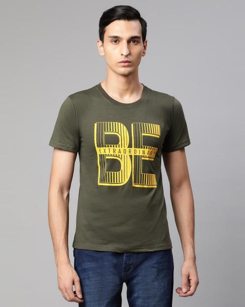 Typographic Print Slim Fit T-Shirt