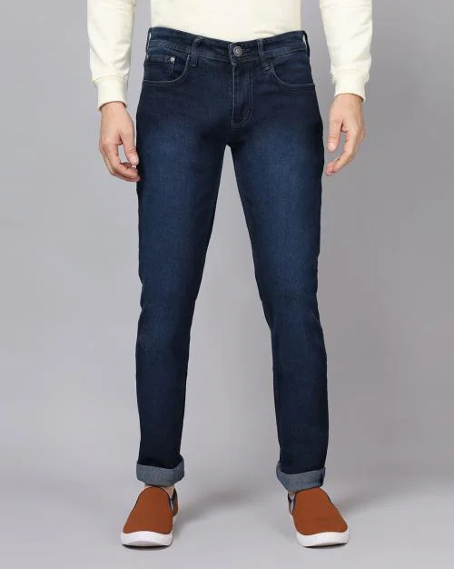 Men Lightly Washed Slim Fit Jeans