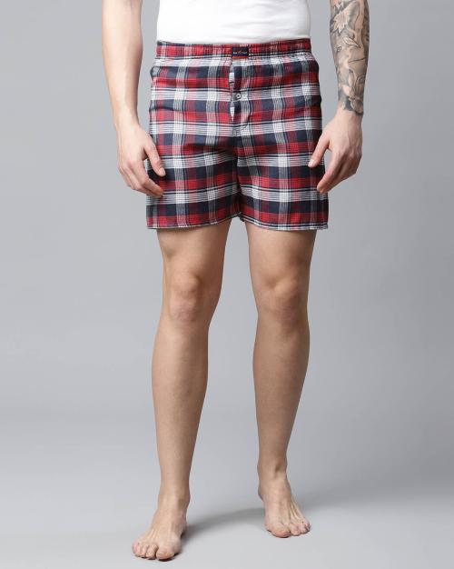 Checked Mid-Rise Boxers