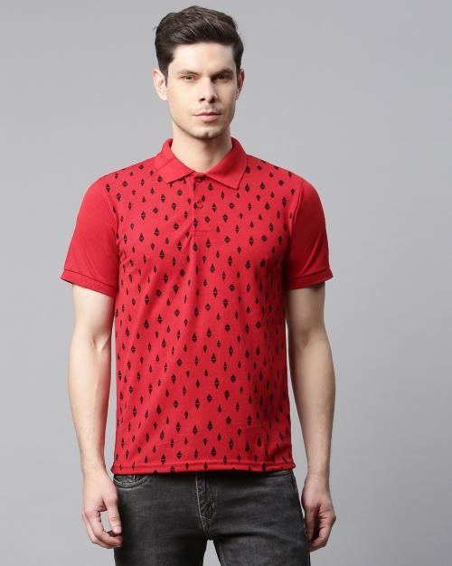 Printed Slim Fit Polo T-Shirt