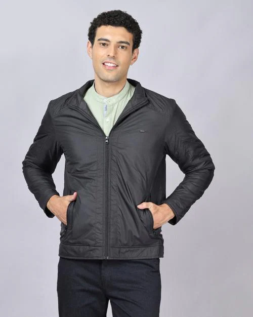 Zip-Front Bomber Jacket with Insert Pockets