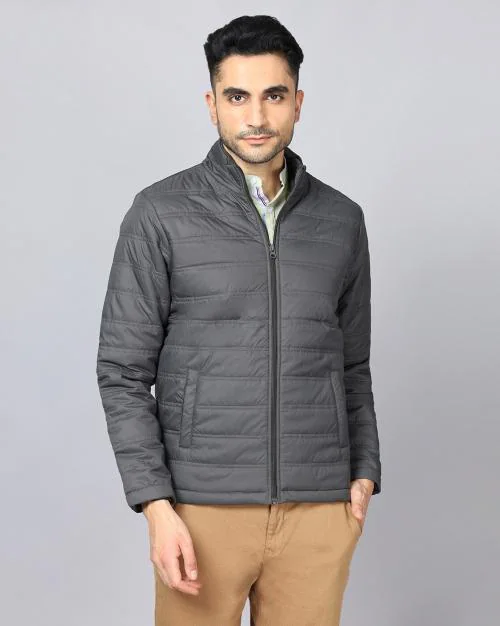 Quilted Zip-Front Puffer Jacket