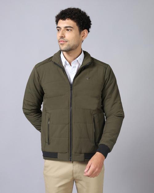 Zip-Front Bomber Jacket with Insert Pockets