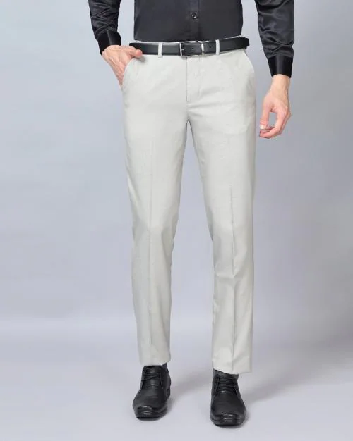 Slim Fit Flat-Front Trousers