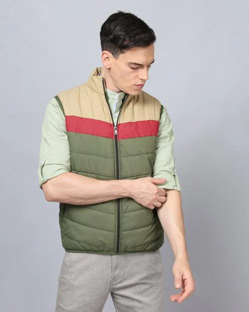 Quilted Slim Fit Bomber Jacket