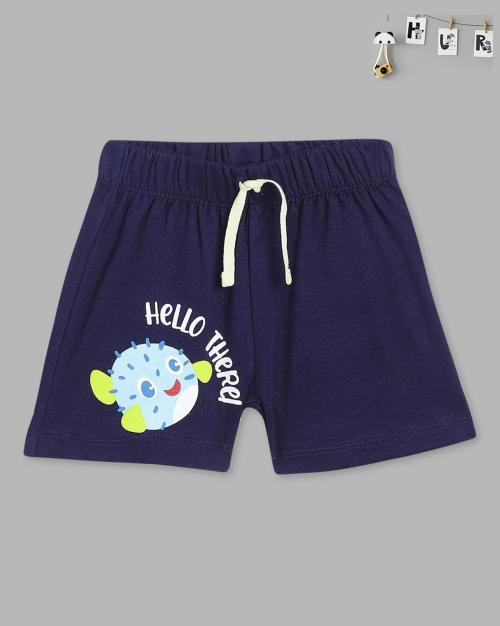 Graphic Print Shorts with Drawstring Waist