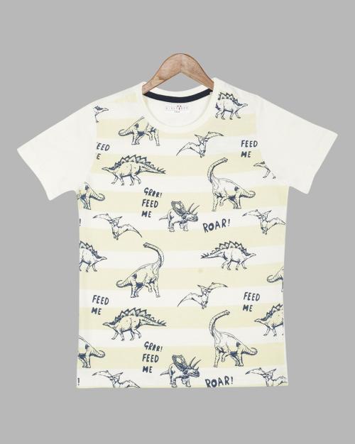 Dino Print Crew-Neck T-Shirt