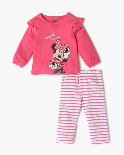 Minnie Mouse Print Top & Leggings Set
