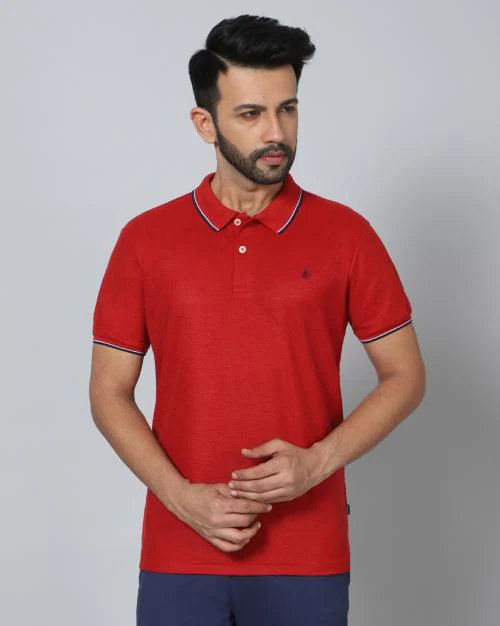 Regular Fit Polo T-Shirt with Placement Logo