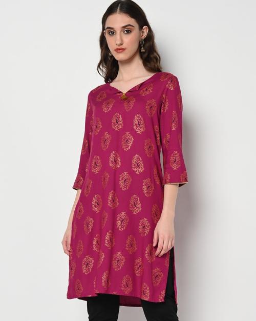 Paisley Print Straight Kurta