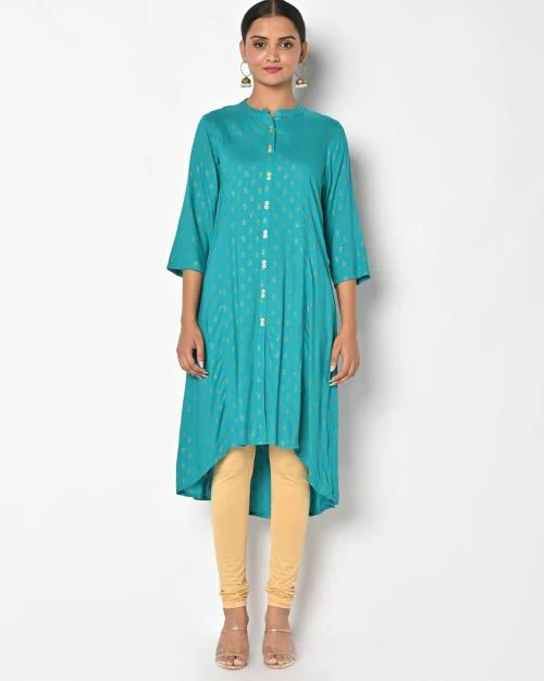 Foil Print A-Line Kurta