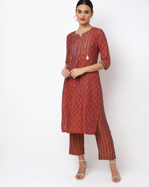 Printed Straight Kurta Suit Set