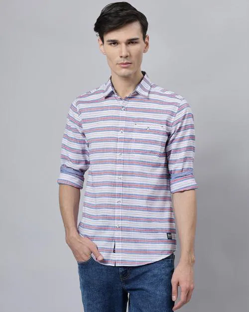 Men Striped Slim Fit Shirt