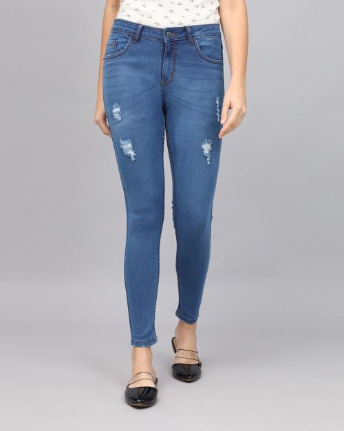 Lightly Distressed Skinny Jeans