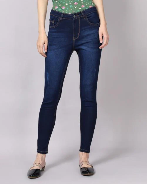 Lightly Distressed Skinny Jeans