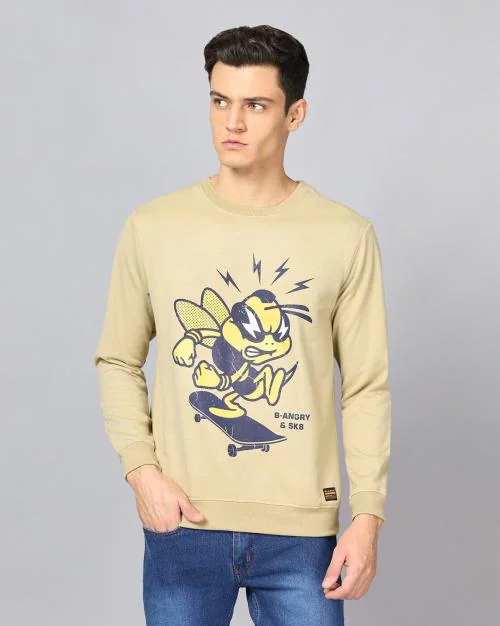 Graphic Print Crew-Neck Sweatshirt
