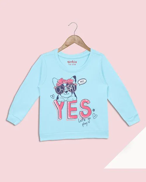 Graphic Print Round-Neck Sweatshirt