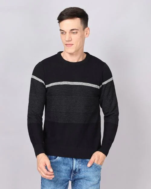 Striped Crew-Neck Pullover