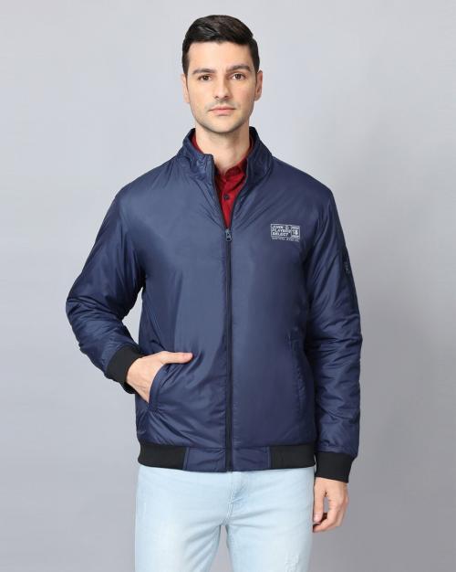 Zip-Front Slim Fit Bomber Jacket