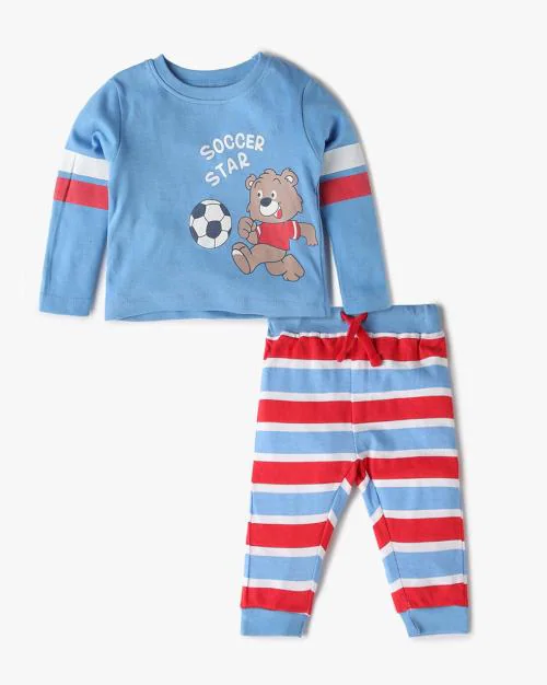 Graphic Print T-Shirt & Pants Set