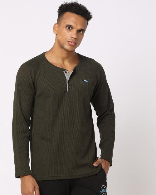 Ribbed Slim Fit Henley T-Shirt