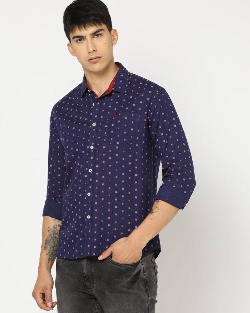 Men Printed Slim Fit Shirt