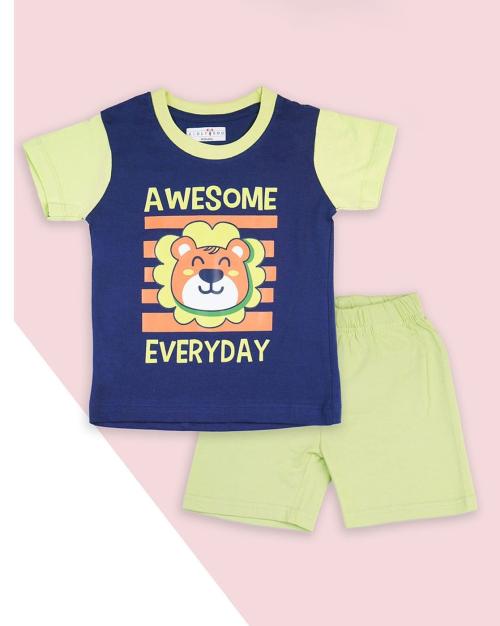 Graphic Print T-Shirt with Shorts