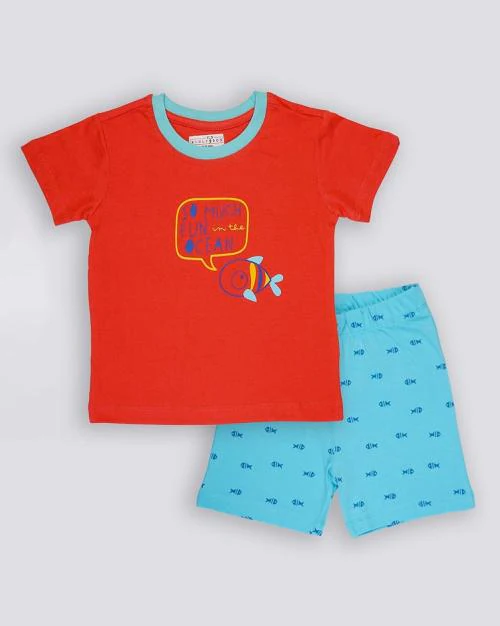 Graphic Print T-Shirt & Shorts Set