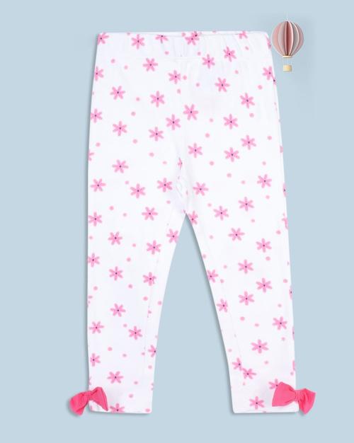 Floral Print Pyjamas with Bow Accent